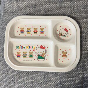 Vintage Sanrio Hello Kitty Teddy Bear Sectioned Plate